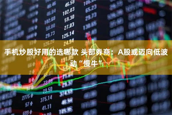 手机炒股好用的选哪款 头部券商：A股或迈向低波动“慢牛”